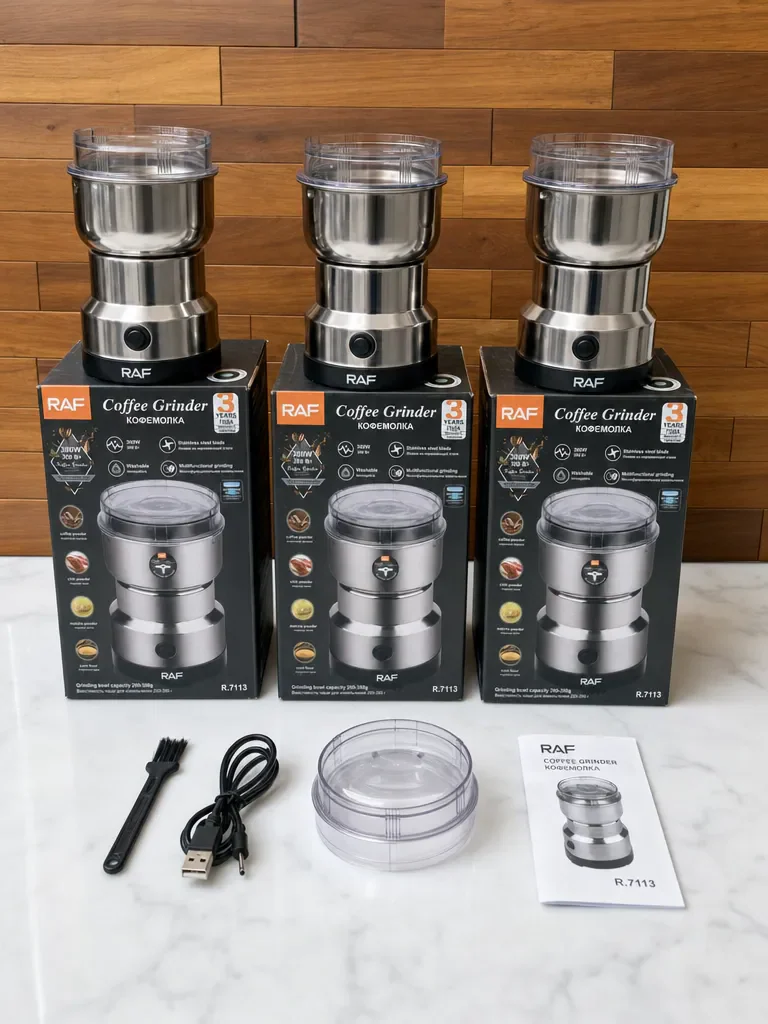 RAF R.7113 300W Electric Coffee and Spice Grinder with Stainless Steel Blades