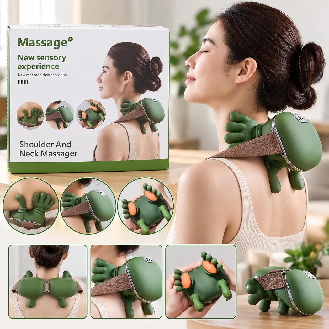 Portable Shoulder & Neck Massager – Hand-Shaped Kneading Design